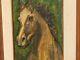 Signed Painting. 1972. Horse Portrait. Oil Painting On Wooden Panel