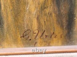 Signed Painting. 1972. Horse Portrait. Oil painting on wooden panel