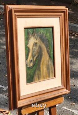 Signed Painting. 1972. Horse Portrait. Oil painting on wooden panel
