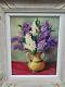 Signed Painting Dated. Bouquet Of Lilacs. Oil On Wooden Panel.