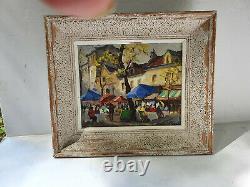 Signed Painting, Oil On Canvas A View Of Paris The Place Du Tertre In Montmartre