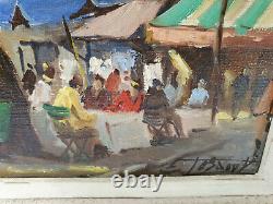 Signed Painting, Oil On Canvas A View Of Paris The Place Du Tertre In Montmartre