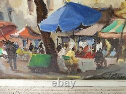 Signed Painting, Oil On Canvas A View Of Paris The Place Du Tertre In Montmartre