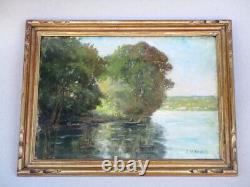 Signed Table Louis Emile Benassit (1833-1902) River Bord With Fisheries