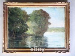 Signed Table Louis Emile Benassit (1833-1902) River Bord With Fisheries
