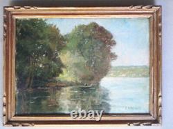 Signed Table Louis Emile Benassit (1833-1902) River Bord With Fisheries