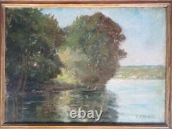 Signed Table Louis Emile Benassit (1833-1902) River Bord With Fisheries