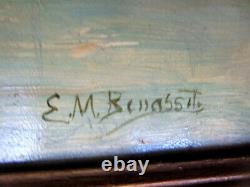 Signed Table Louis Emile Benassit (1833-1902) River Bord With Fisheries