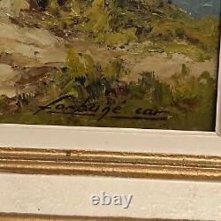 Signed Table Of Fortuné Car 118x87 With Frame 100x50 Without Frame. Oil On Wood