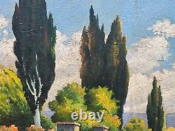 Signed Tableau. Countryside Landscape Nature. Oil painting on wooden panel.