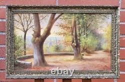 Signed Tableau. Landscape Under Woods. Oil Painting on Canvas