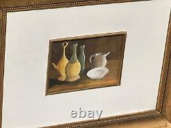 Signed and Dated Tableau. Still Life Oil Painting on Wooden Panel