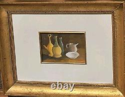 Signed and Dated Tableau. Still Life Oil Painting on Wooden Panel