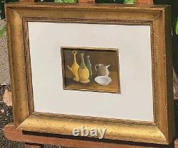 Signed and Dated Tableau. Still Life Oil Painting on Wooden Panel