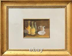 Signed and Dated Tableau. Still Life Oil Painting on Wooden Panel