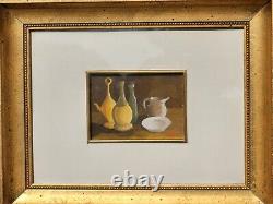 Signed and Dated Tableau. Still Life Oil Painting on Wooden Panel