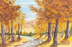 Signed painting. P. LASSALLE. Landscape Under Wood. Oil painting on canvas.