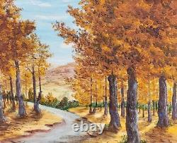 Signed painting. P. LASSALLE. Landscape Under Wood. Oil painting on canvas.