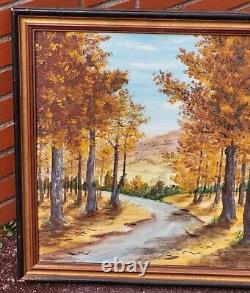 Signed painting. P. LASSALLE. Landscape Under Wood. Oil painting on canvas.