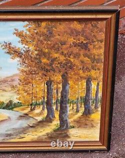 Signed painting. P. LASSALLE. Landscape Under Wood. Oil painting on canvas.