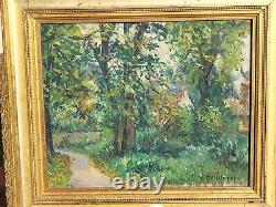 Signed painting by DELDIQUE YVONNE. Undergrowth. Oil painting on canvas