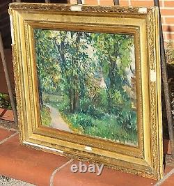 Signed painting by DELDIQUE YVONNE. Undergrowth. Oil painting on canvas