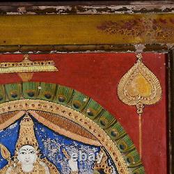 Skanda Oil On Panel Indian School Tanjore India 19th Century Shiva B186-5