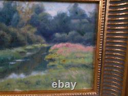 Small Antique Painting Oil HSP Barbizon School 19th Century Gilt Wood Frame