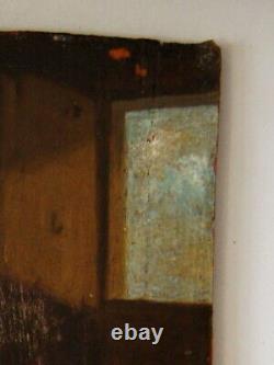 Small Oil On Panel With Beautiful Carved Wooden Frame #118#