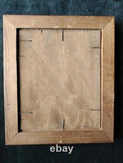 Small Oil on Wood Chicken Coop and Its Hens First Half of the 20th Century