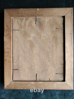 Small Oil on Wood Chicken Coop and Its Hens First Half of the 20th Century