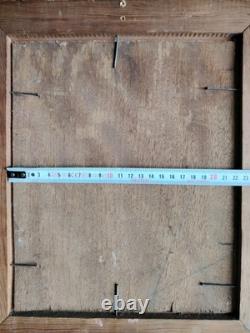 Small Oil on Wood Chicken Coop and Its Hens First Half of the 20th Century