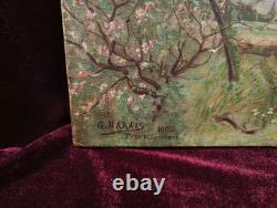 Small Old Painting Oil on Canvas French School of Barbizon Countryside 19th Century