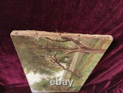 Small Old Painting Oil on Canvas French School of Barbizon Countryside 19th Century