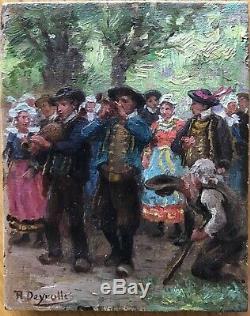 Small Painting Oil Painting Theophile Deroylle Bretonne Brittany 1900