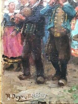 Small Painting Oil Painting Theophile Deroylle Bretonne Brittany 1900