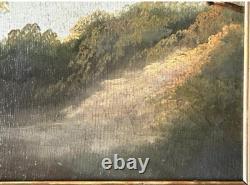 Small Superb Seascape Antique Oil Painting Fishing Landscape, Hand Made, Framed
