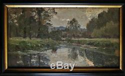 Small Table Old Trees Landscape Oil Barbizon School Van Waeyenberge 1905