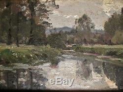 Small Table Old Trees Landscape Oil Barbizon School Van Waeyenberge 1905