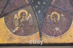 Small fragment of an ancient Russian icon. Jacob's Ladder. 14.5 x 11.5 cm