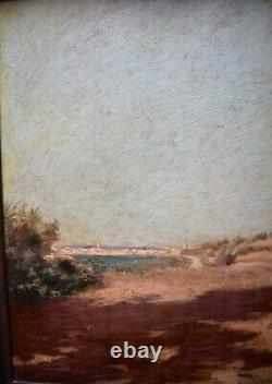 South Marine Landscape Village To Identify XIX XX Orientalist Impressionist