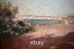 South Marine Landscape Village To Identify XIX XX Orientalist Impressionist