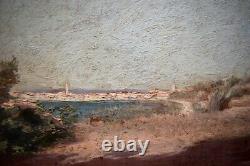 South Marine Landscape Village To Identify XIX XX Orientalist Impressionist