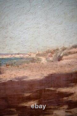 South Marine Landscape Village To Identify XIX XX Orientalist Impressionist