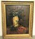 Still Life Painting Bouquet Of Flowers Oil On Wood Era 19th Century