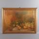 Still Life Table With Fruits Oil On Canvas Wooden Frame Signed Bazzi 1940s