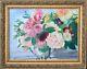 Still Life With Flowers, Beautiful Oil On Wood Signed By Gabrielle Hausseray