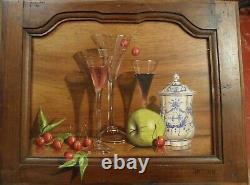 Still life signed (Luc) SAFFROY Oil on wood panel p140