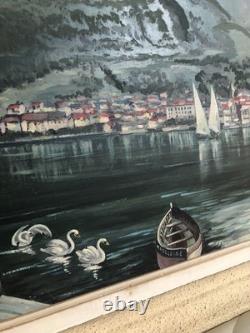 Sublime Large Painting with Frame Signed Marcel Foreaux, 1946, Oil on Canvas