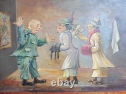 Sublime, Old Painting, Cartoon, Oil On Wood Plate